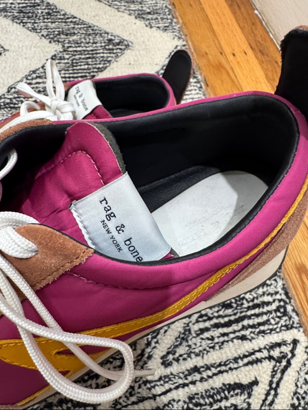 rag & bone Magenta and Brown Runner Sneakers with Yellow Accent - Picture 6 of 11